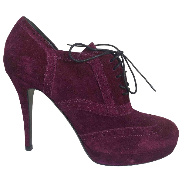 purple suede ankle boots