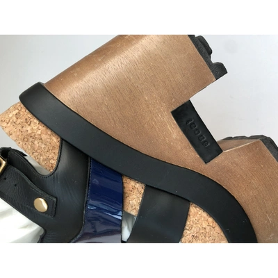 Pre-owned Sacai Patent Leather Sandal In Multicolour