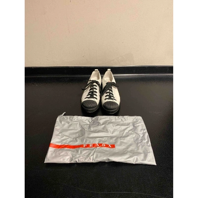 Pre-owned Prada Leather Trainers In White