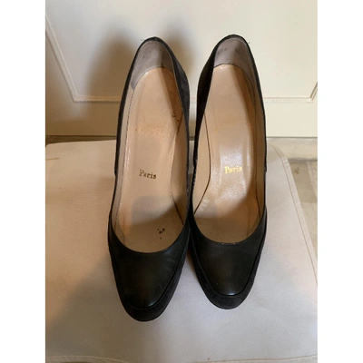 Pre-owned Christian Louboutin Leather Heels In Anthracite