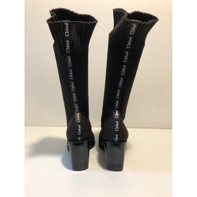 Pre-owned Chloé Vinny Brown Rubber Boots