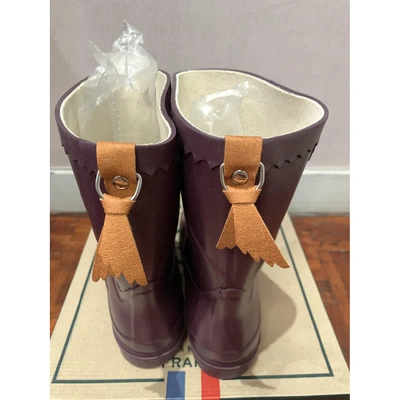 Pre-owned Aigle Burgundy Rubber Boots