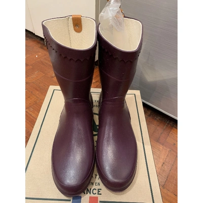 Pre-owned Aigle Burgundy Rubber Boots