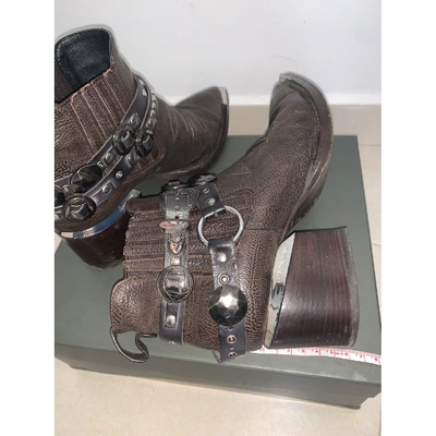 Pre-owned Luis Onofre Brown Leather Ankle Boots