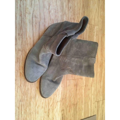 Pre-owned Isabel Marant Crisi  Grey Suede Ankle Boots