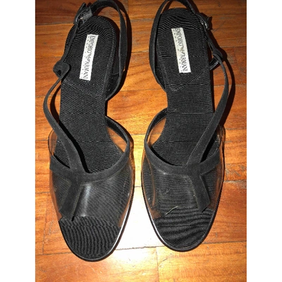 Pre-owned Emporio Armani Sandals In Black