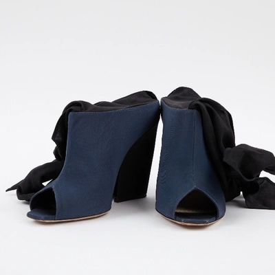 Pre-owned Dior Cloth Heels In Navy