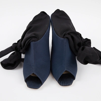 Pre-owned Dior Cloth Heels In Navy