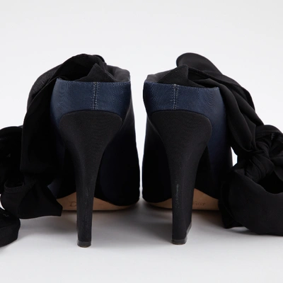 Pre-owned Dior Cloth Heels In Navy