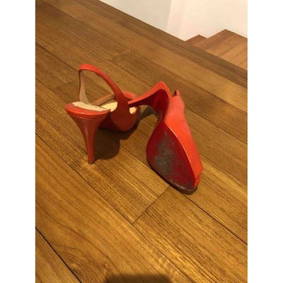 Pre-owned Christian Louboutin Private Number Orange Leather Heels