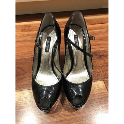 Pre-owned Dolce & Gabbana Patent Leather Heels In Black