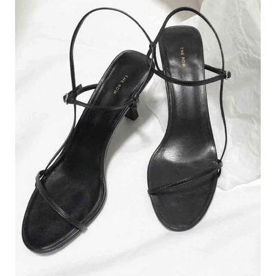Pre-owned The Row Bare Leather Sandals In Black