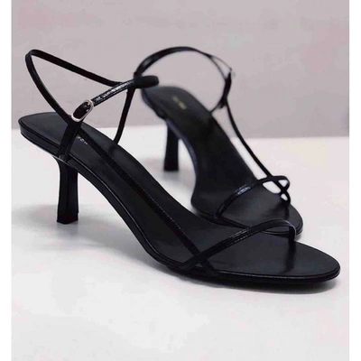Pre-owned The Row Bare Leather Sandals In Black