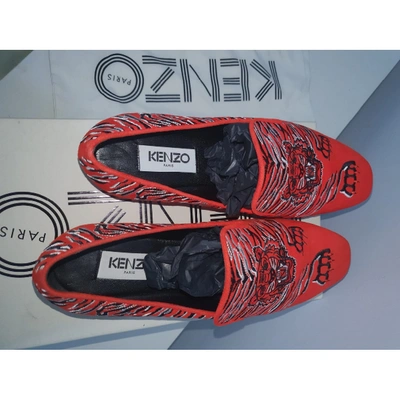 Pre-owned Kenzo Red Leather Flats