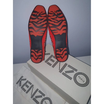 Pre-owned Kenzo Red Leather Flats