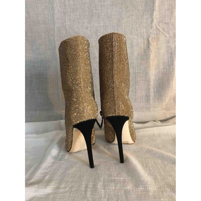 Pre-owned Marco De Vincenzo Glitter Ankle Boots In Gold