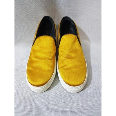 Pre-owned Celine Cloth Trainers In Yellow