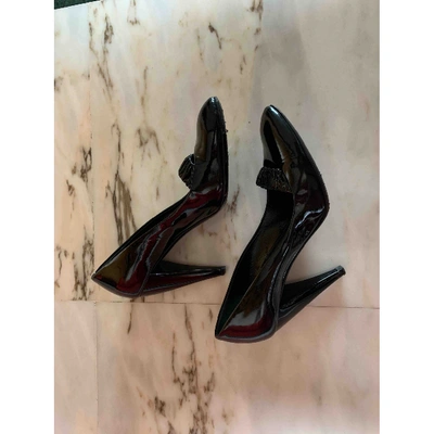 Pre-owned Burberry Patent Leather Heels In Black