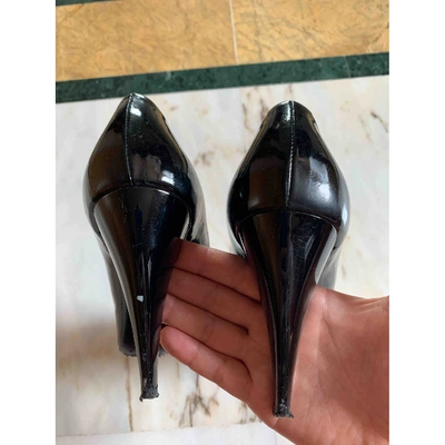 Pre-owned Burberry Patent Leather Heels In Black