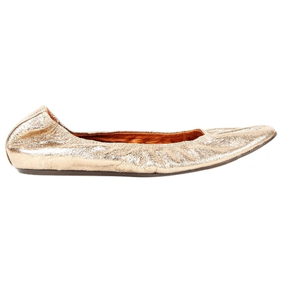 Pre-owned Lanvin Gold Leather Ballet Flats