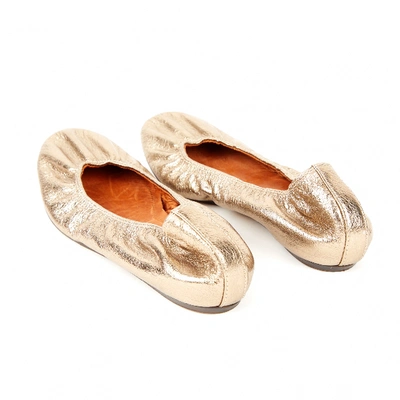 Pre-owned Lanvin Gold Leather Ballet Flats
