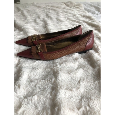 Pre-owned Dolce & Gabbana Leather Flats In Brown