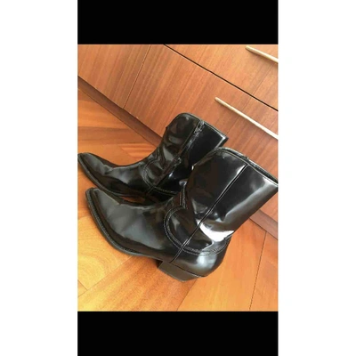 Pre-owned Philosophy Di Lorenzo Serafini Patent Leather Boots In Black