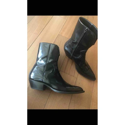 Pre-owned Philosophy Di Lorenzo Serafini Patent Leather Boots In Black