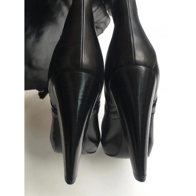 Pre-owned Costume National Leather Boots In Black