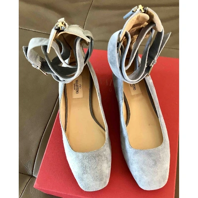 Pre-owned Valentino Garavani Tango Ballet Flats In Blue