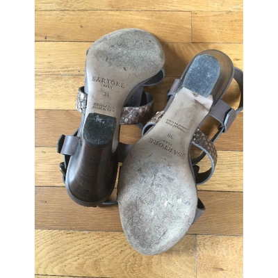 Pre-owned Sartore Leather Sandals