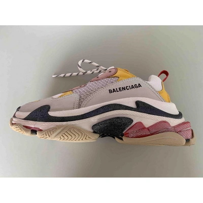 Pre-owned Balenciaga Triple S Multicolour Leather Trainers