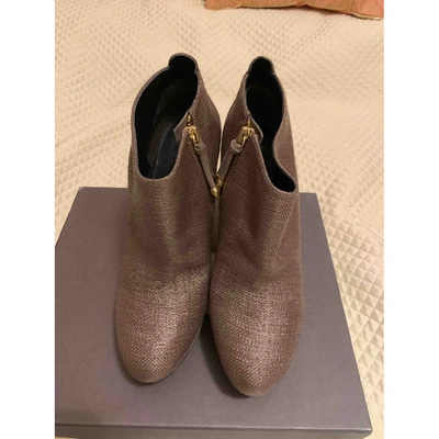Pre-owned Pierre Balmain Brown Leather Ankle Boots