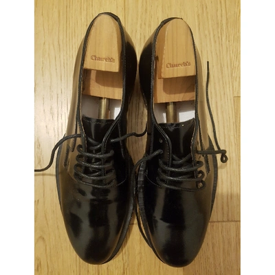 Pre-owned Maison Margiela Black Leather Lace Ups