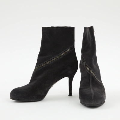 Pre-owned Sergio Rossi Ankle Boots In Anthracite