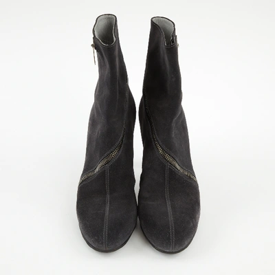 Pre-owned Sergio Rossi Ankle Boots In Anthracite