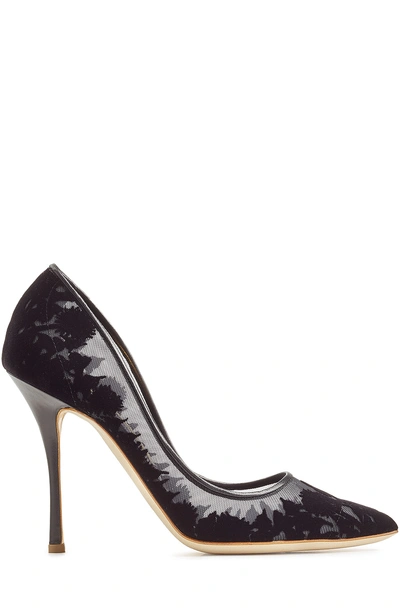 Rupert Sanderson Suede, Leather And Mesh Pumps In Black