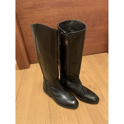 Pre-owned Golden Goose Black Leather Boots