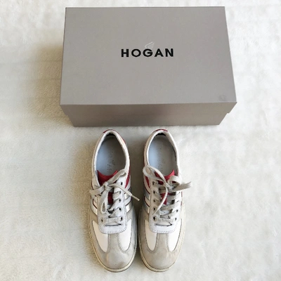 Pre-owned Hogan Cloth Trainers In White