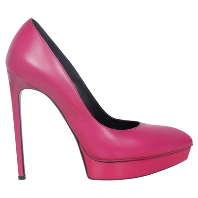 Pre-owned Saint Laurent Janis Leather Heels In Pink