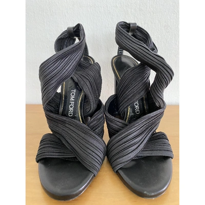 Pre-owned Tom Ford Black Cloth Sandals