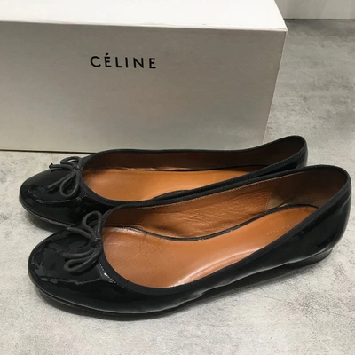 Pre-owned Celine Black Patent Leather Ballet Flats