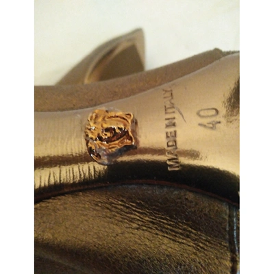 Pre-owned Versace Gold Leather Boots
