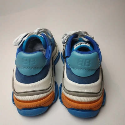 Pre-owned Balenciaga Triple S Cloth Trainers In Blue