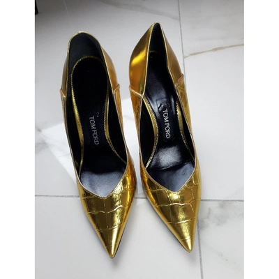 Pre-owned Tom Ford Gold Python Heels