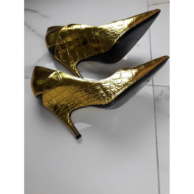 Pre-owned Tom Ford Gold Python Heels