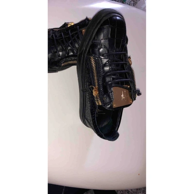 Pre-owned Giuseppe Zanotti Nicki Leather Trainers In Black