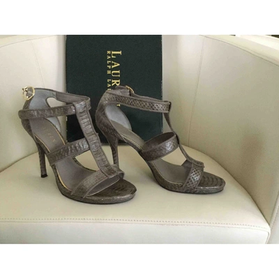 Pre-owned Ralph Lauren Grey Exotic Leathers Sandals