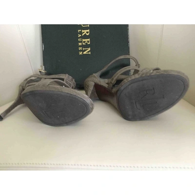 Pre-owned Ralph Lauren Grey Exotic Leathers Sandals