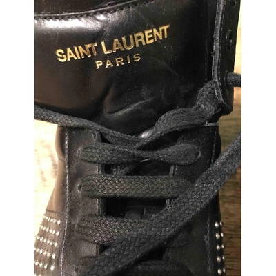 Pre-owned Saint Laurent Leather Trainers In Black